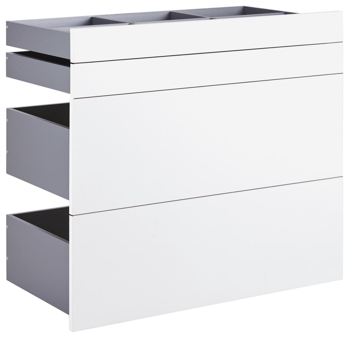 Schubladenset Unit in Weiss - Weiss, Modern, Holzwerkstoff (91/83/47cm) - Based