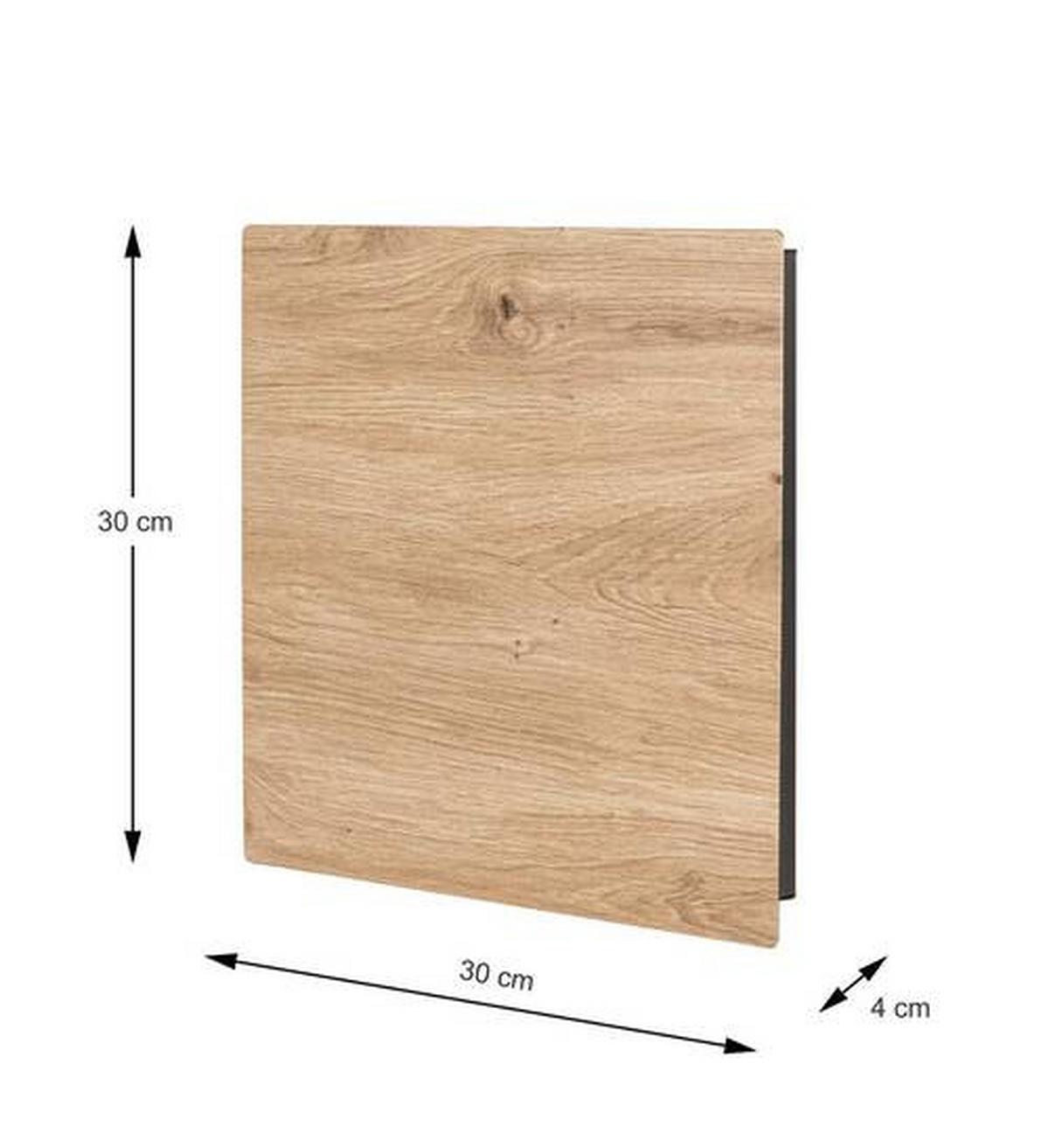 SKRZYNKA NA KLUCZE OAK - kolor dębowy/czarny, Basics, metal (30/30/4cm)