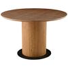 Jedilna Miza Jamie, Barva Oreha, Ø 120cm - barva oreha/črna, Trendi, kovina/leseni material (120/120/75cm) - MID.YOU
