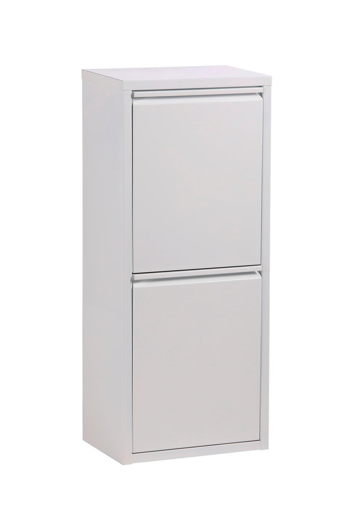 Abfallsammler Enter 04 Weiß - Weiß, KONVENTIONELL, Kunststoff/Metall (25/80/35cm) - Mömax