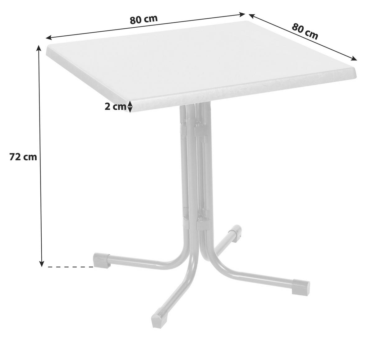 Gartentisch klappbar Acmap Metall/Holzwerkstoff L: 80 cm - Anthrazit/Grau, Basics, Holzwerkstoff/Metall (80/80/72cm) - Gardenson