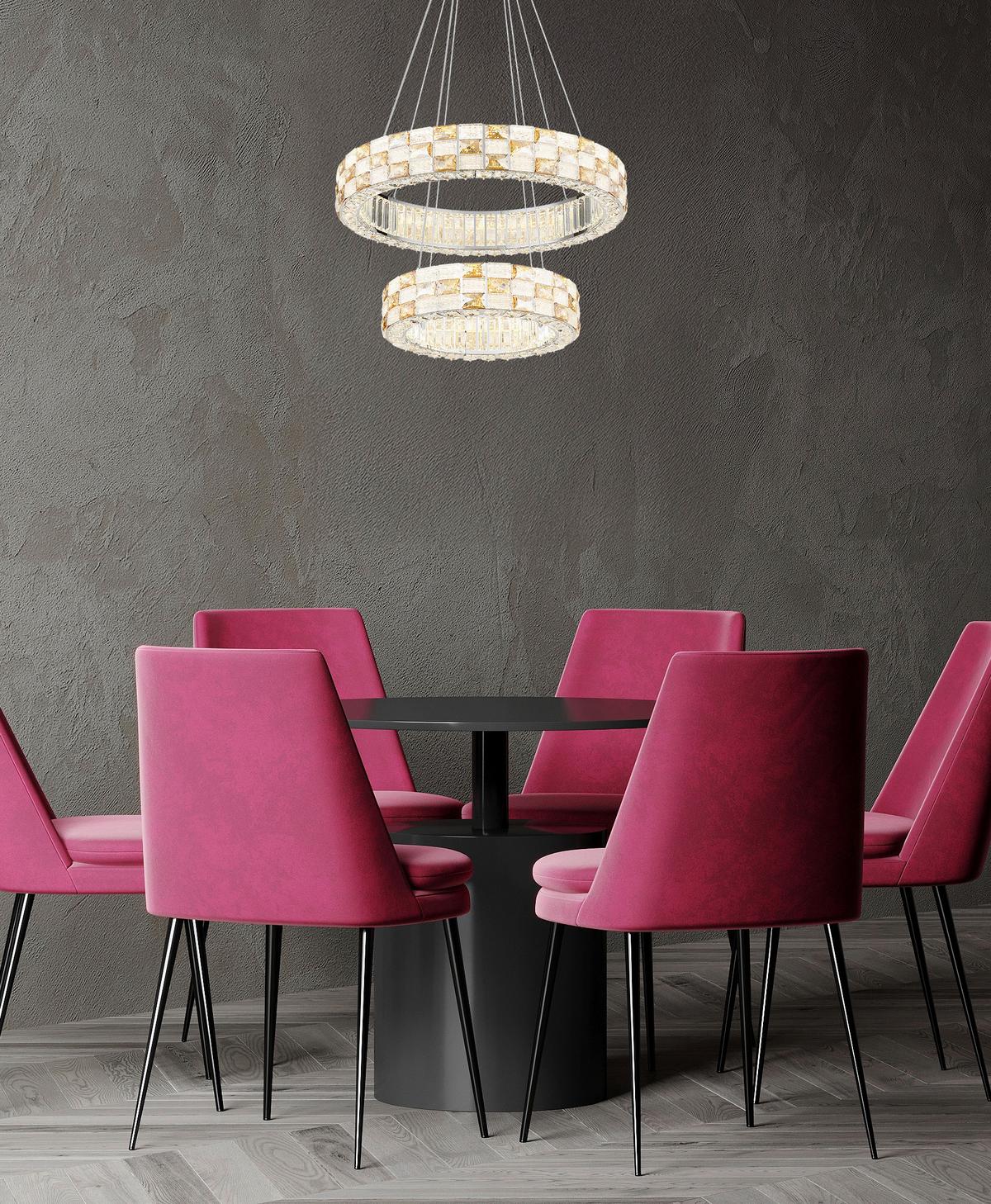 Led Viseća Svjetiljka Lidia - prozirno/boje kroma, Design, staklo/metal (61/120cm) - Globo