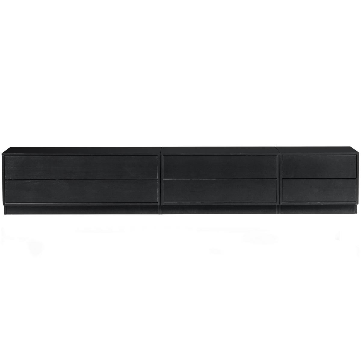 Lowboard Finca Schwarz - Schwarz, Design, Holz (100/40/40cm) - Livetastic