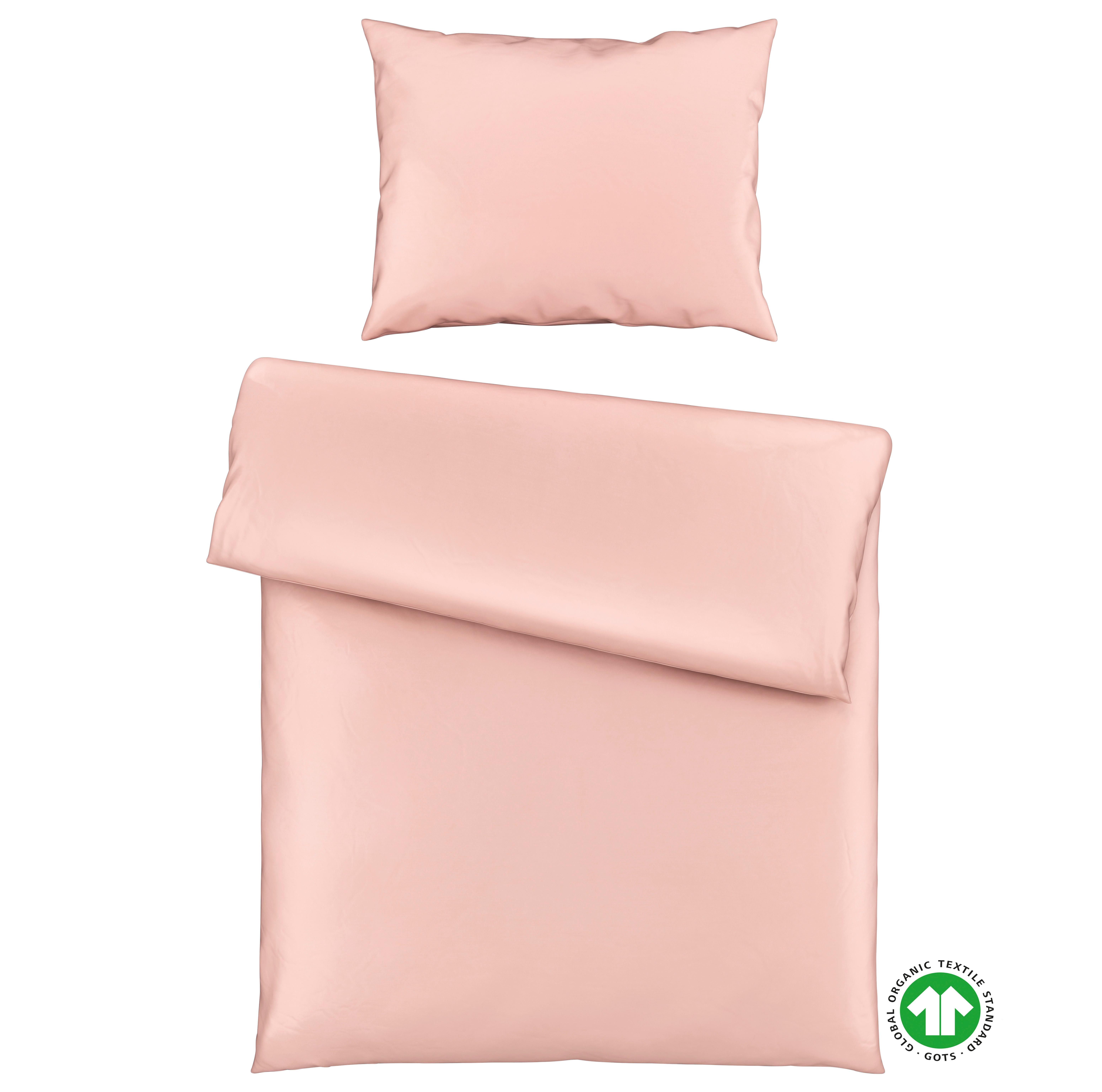 Bettwäsche Bio-Lisa Uni in Rosa ca. 140x200cm - Rosa, MODERN, Textil (140/200cm) - ecoTree