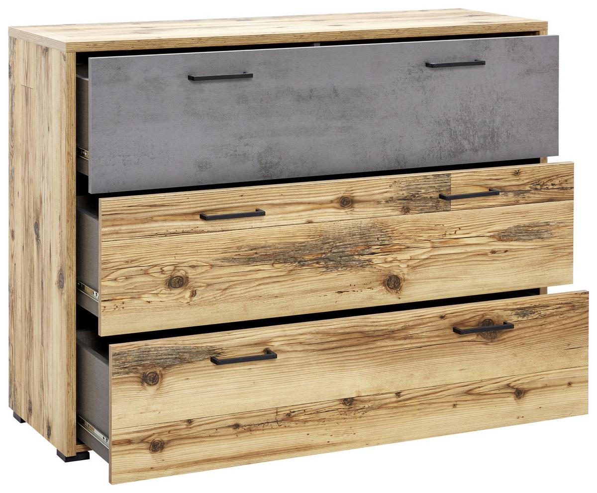 Komoda Alicante - siva/boje smreke, Moderno, drvni materijal/plastika (120/89,4/38cm) - Modern Living