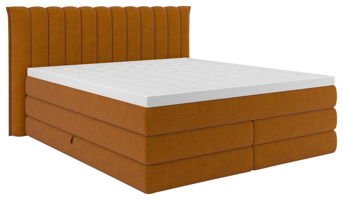 Boxspringbett Lina Rostfarben ca. 180x200cm - Rostfarben, KONVENTIONELL, Holz/Holzwerkstoff (180/200cm) - Premium Living