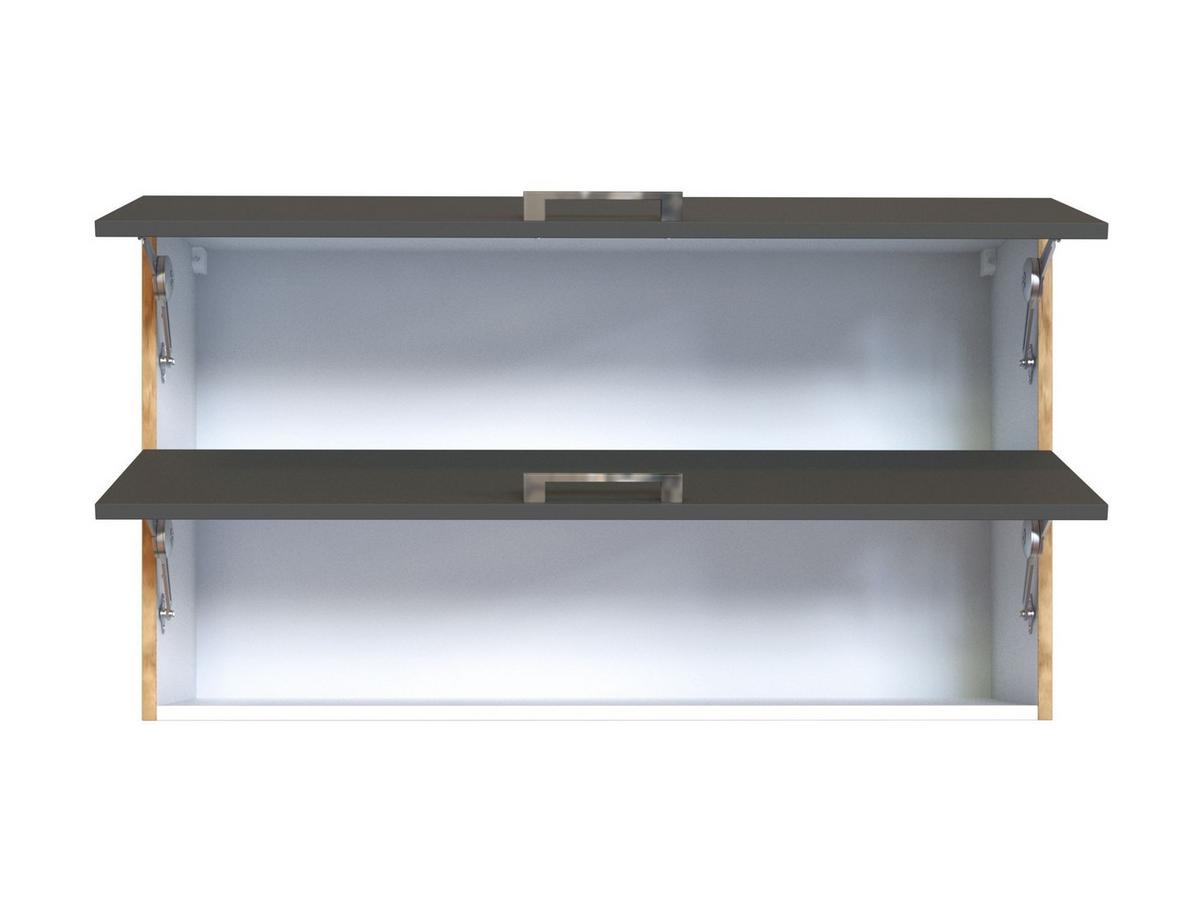Held Küchenoberschrank ca. 100 cm Anthrazit/Eiche - Chromfarben/Anthrazit, MODERN, Holzwerkstoff/Metall (100/57/34cm) - Held