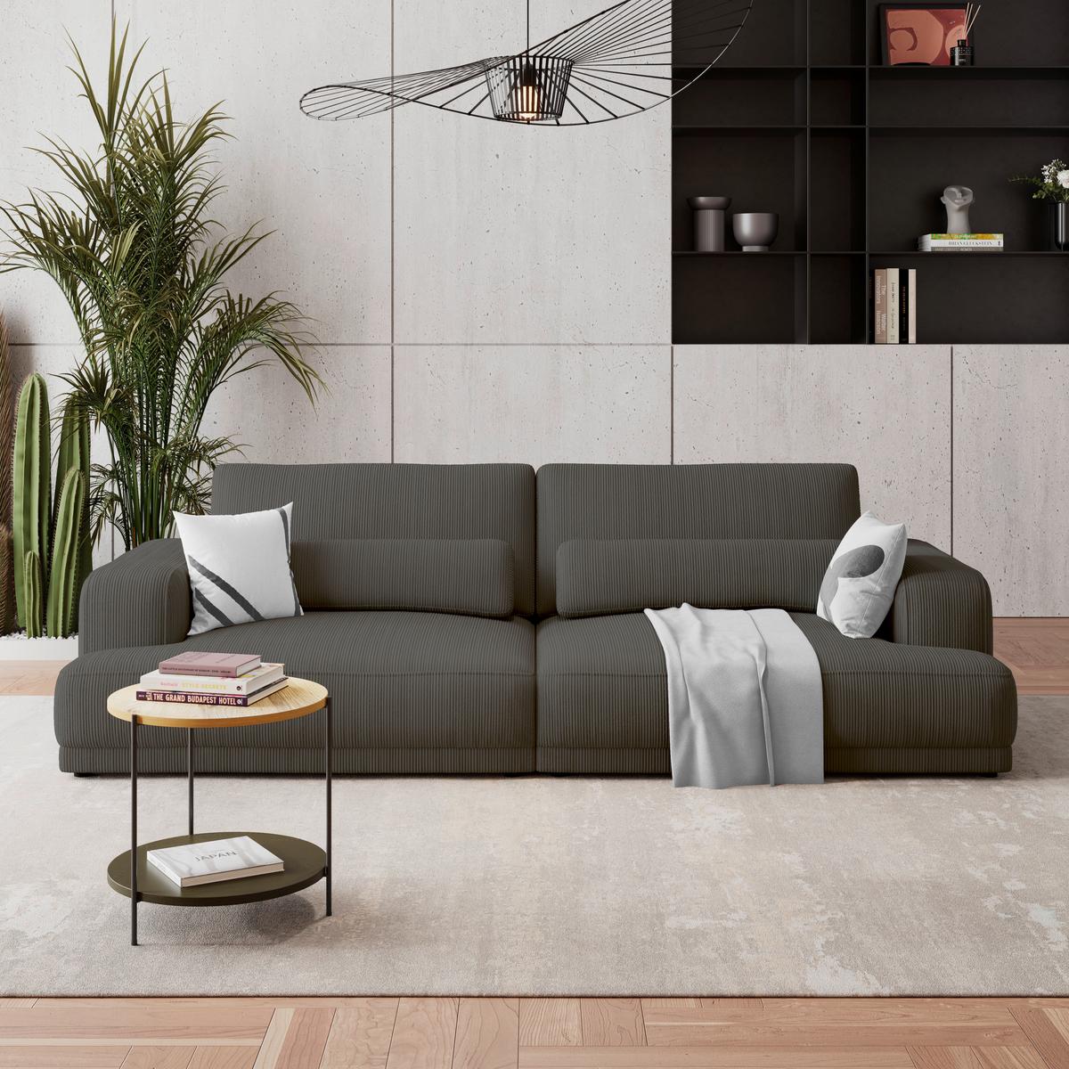 Velika Sofa Savona - antracit, Trend, tekstil (260/77/111cm) - Luca Bessoni