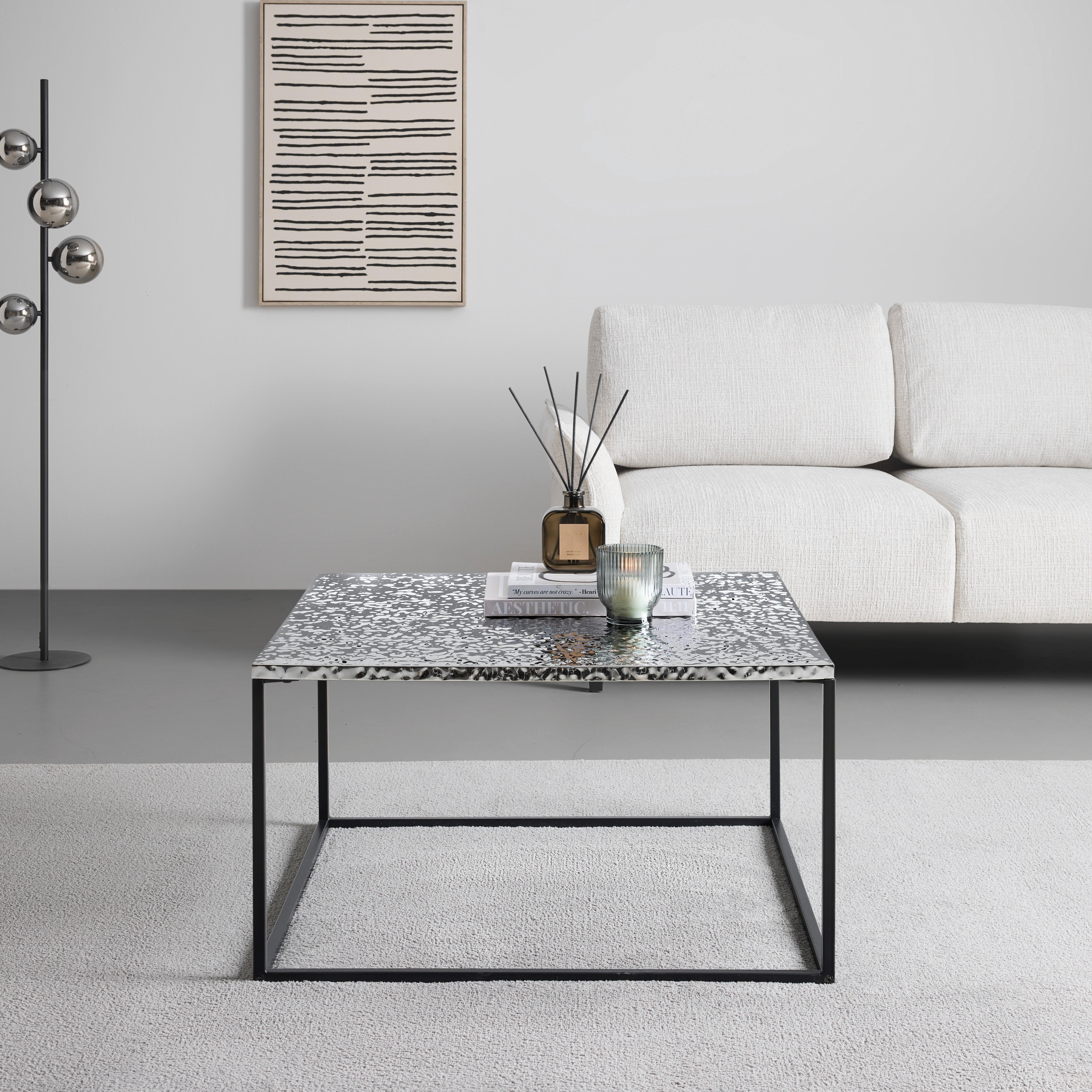 TABLE BASSE BUBBLE - noir/couleur argent, Design, matériau en bois/métal (70/70/40cm) - Based