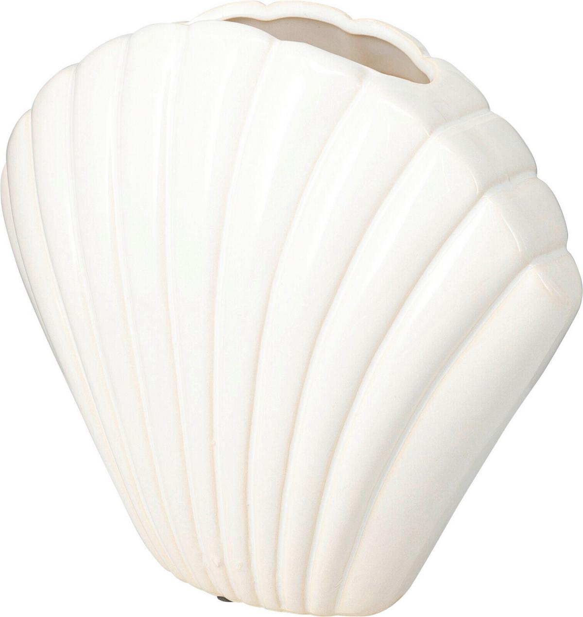 Váza Shell - fehér, Trend, kerámia (26/9/22cm)
