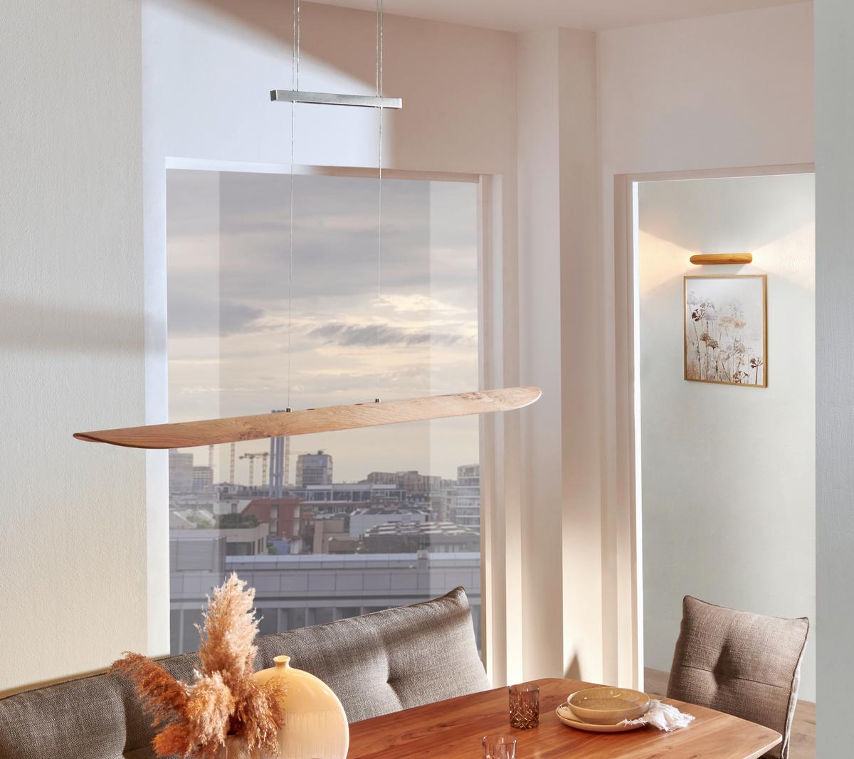 LAMPA WISZĄCA LED 141588 MONTAFON XL - Natur, drewno (120/18/80-160cm) - Waldwelt