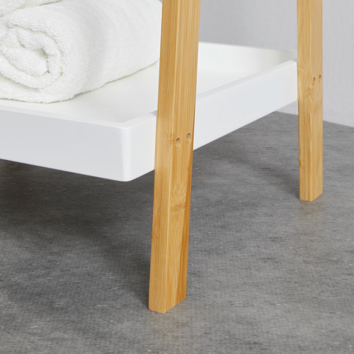 Regal Mirella Weiß/Naturfarben MDF - Naturfarben/Weiß, MODERN, Glas/Naturmaterialien (43/172/40cm) - Bessagi Home
