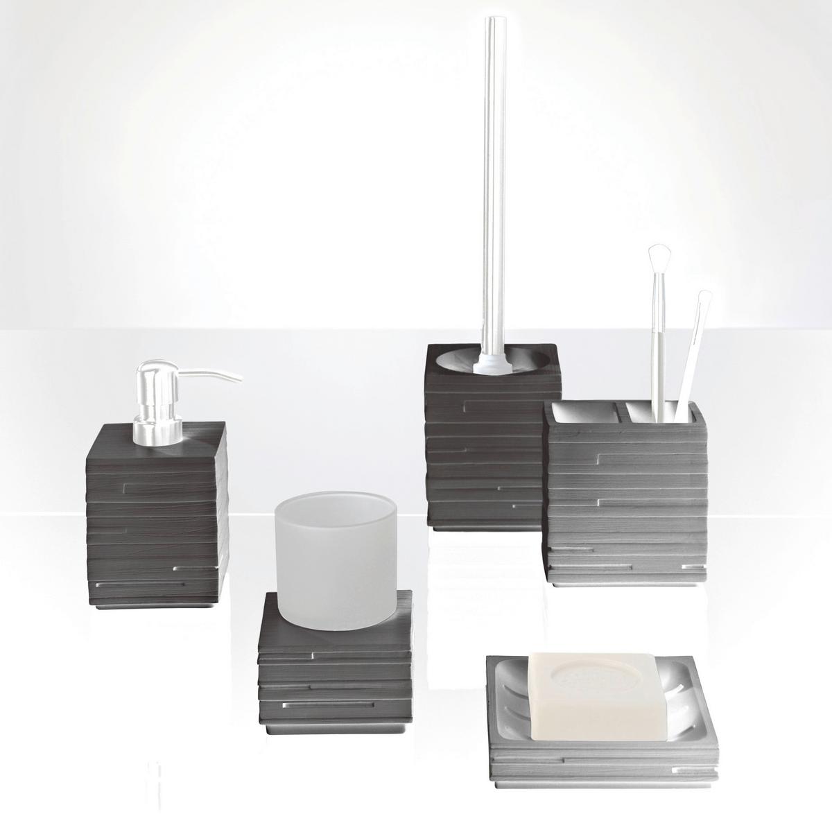 DOZOWNIK NA MYDŁO BRICK - szary, Basics, tworzywo sztuczne/metal (8/16/8cm) - Sadena