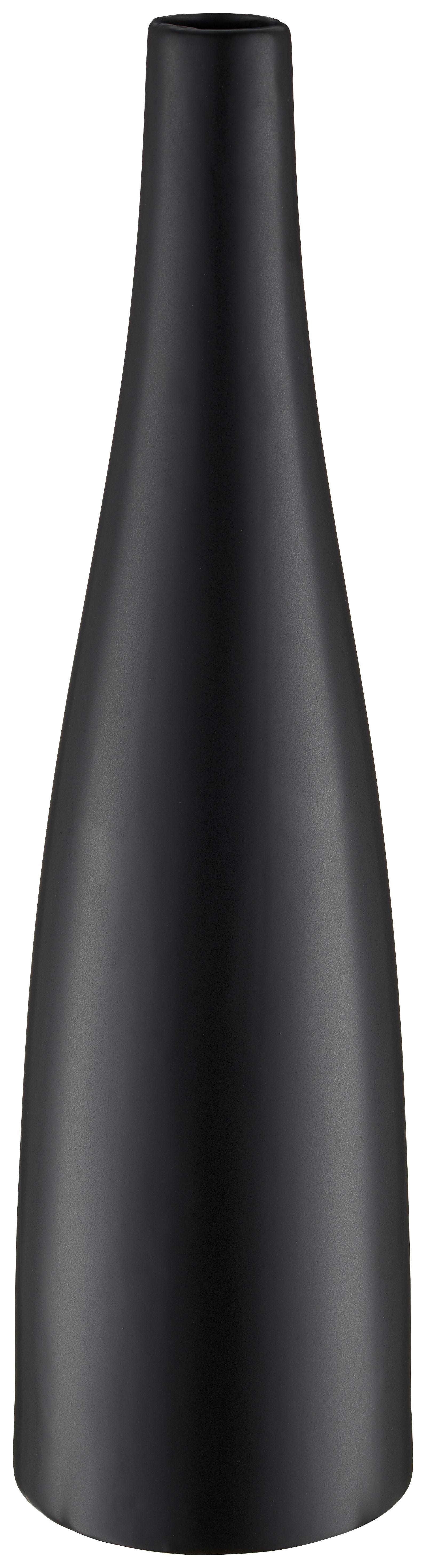 Vase Planico II Schwarz matt - Schwarz, MODERN, Keramik (39,6cm) - Mömax