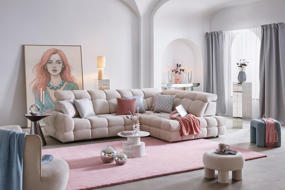 Coltar TOLLO L - bej, Modern, lemn/textil (302/86-105/217cm) - Premium Living