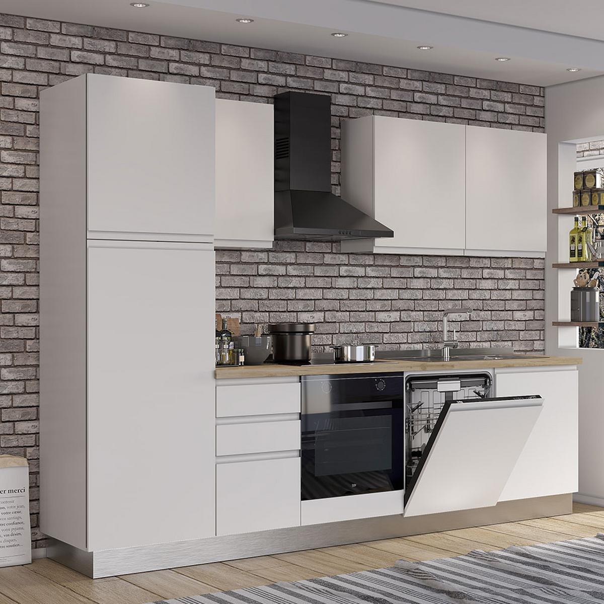 Blok Kuhinja S Aparatima Gilda Gola - bijela/boje hrasta, Moderno, drvni materijal/drvo (285/216/60cm) - Modern Living