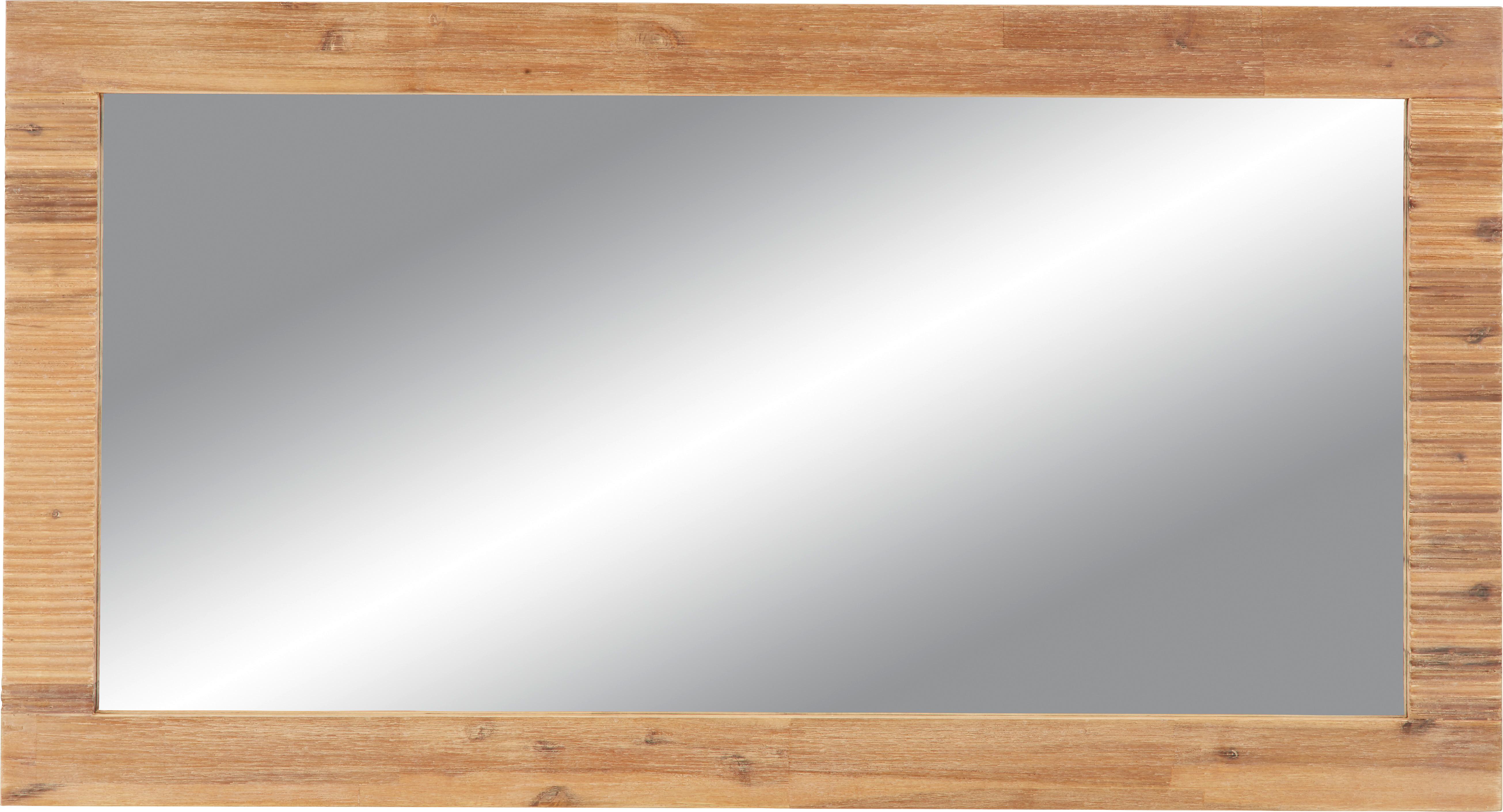 Spiegel ca. 130x70x3cm - Akaziefarben, KONVENTIONELL, Glas/Holz (130/70/3cm) - Zandiara