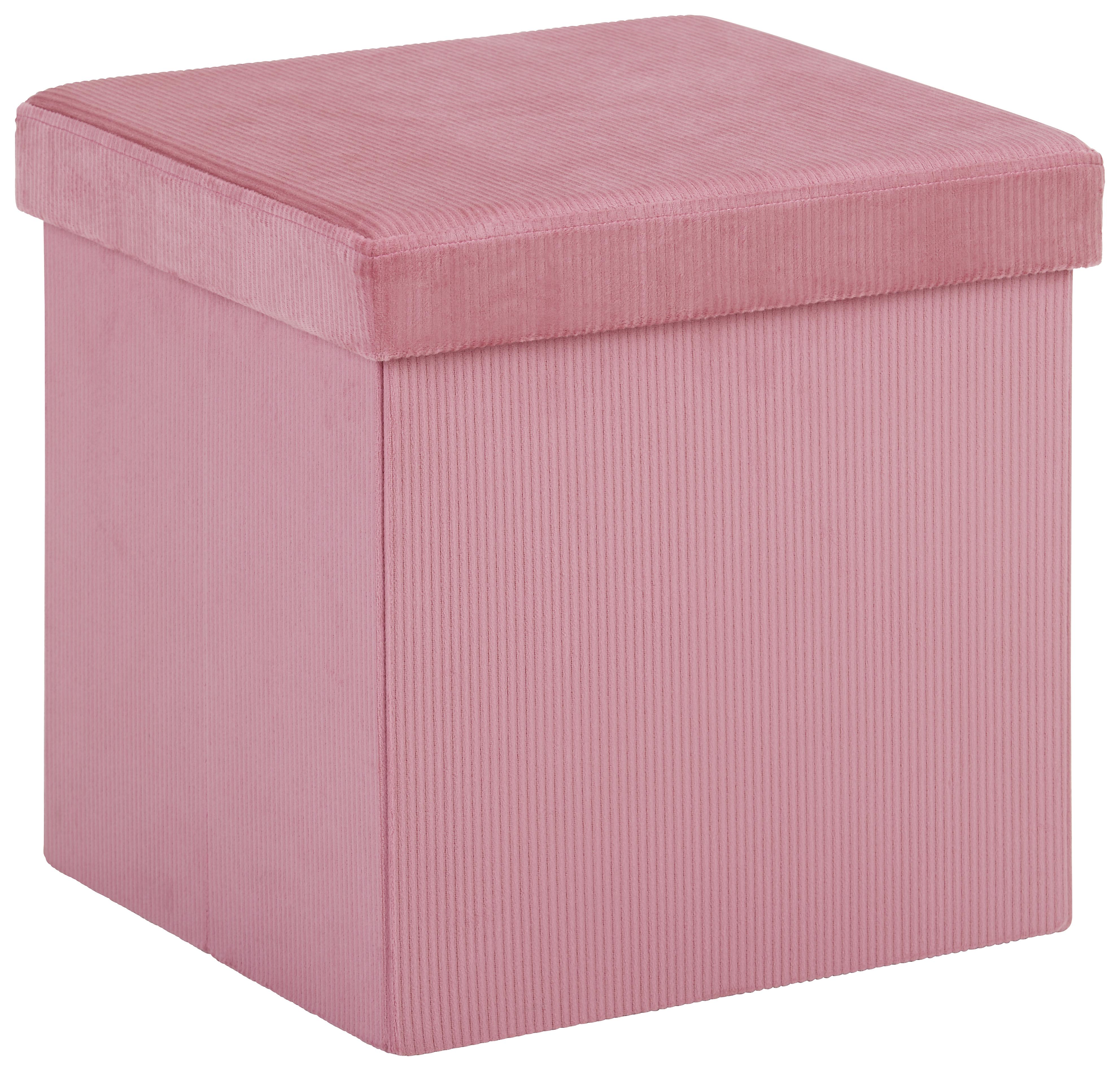 Zaboj Za Sedenje Cord -Sb-, Pastelno Roza - sivoroza, tekstil (38/38/38cm) - Modern Living