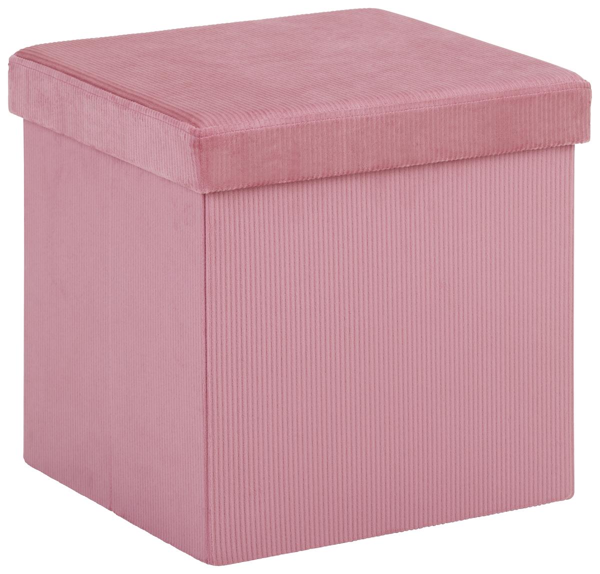 Kutija Za Sjedenje Cord - prljavo ružičasta, tekstil (38/38/38cm) - Modern Living