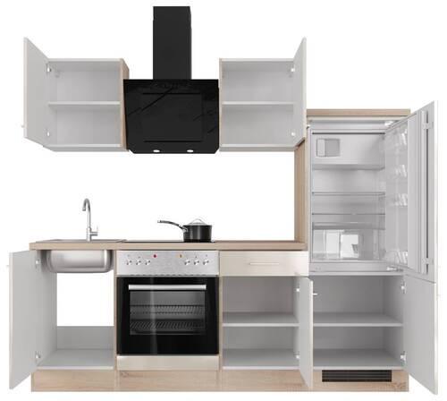 Kuhinjski Blok Z Aparati Nepal, Barva Bukve - barve nerjavečega jekla/kašmir, Moderno, kovina/leseni material (220cm) - FlexWell