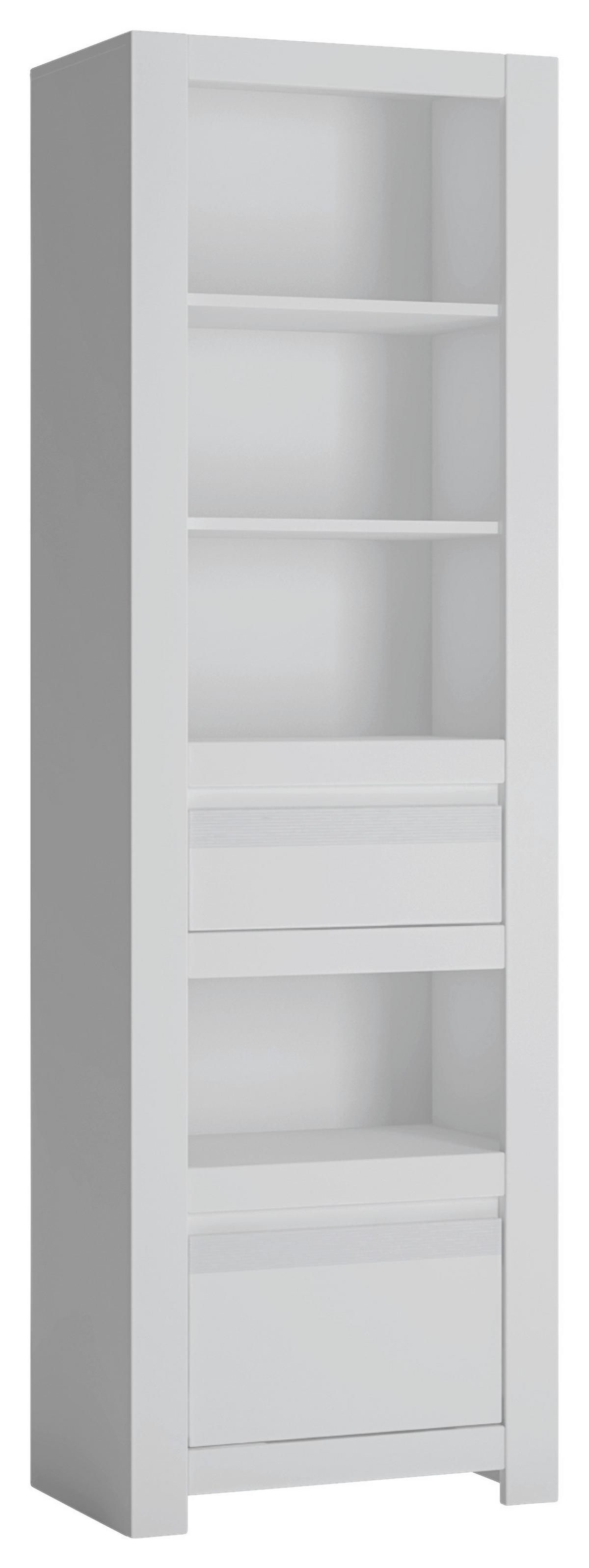 Polica Novi - bijela/crna, Moderno, drvni materijal/plastika (62/198/42,2cm) - Premium Living