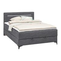 Boxbett Jerry in Grau ca. 120x200cm - Schwarz/Grau, KONVENTIONELL, Textil (120/200cm) - Mömax