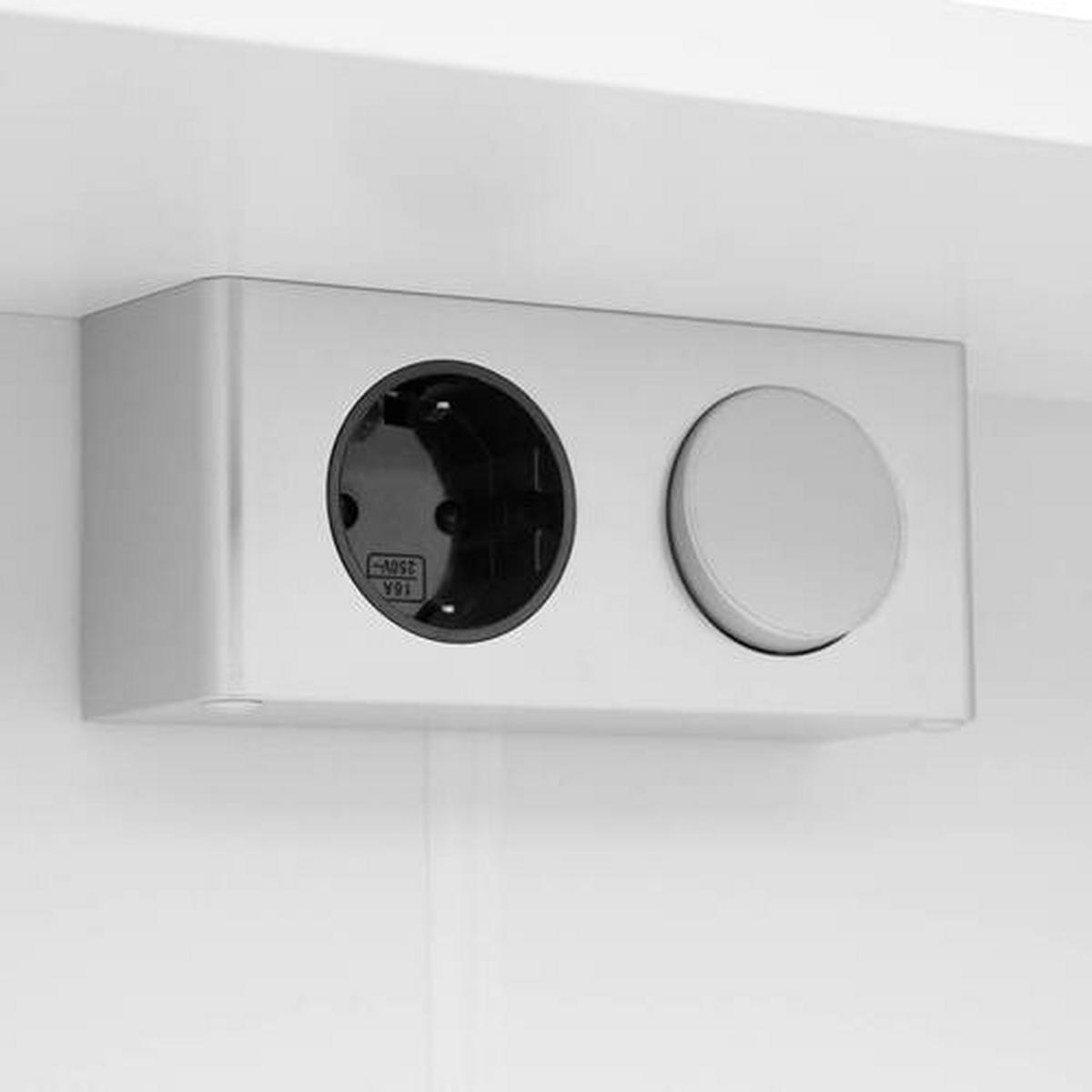 Element S Ogledalom Fresh - bijela visoki sjaj/boje kroma, Konvencionalno, staklo/drvni materijal (60/75/20cm) - Modern Living