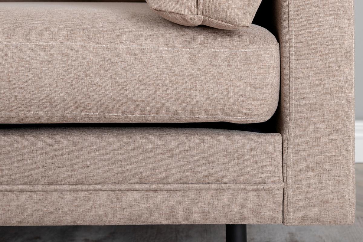2-SITZER-SOFA BOOM - Hellbraun/Schwarz, Design, Textil/Metall (203/84/90cm) - Livetastic