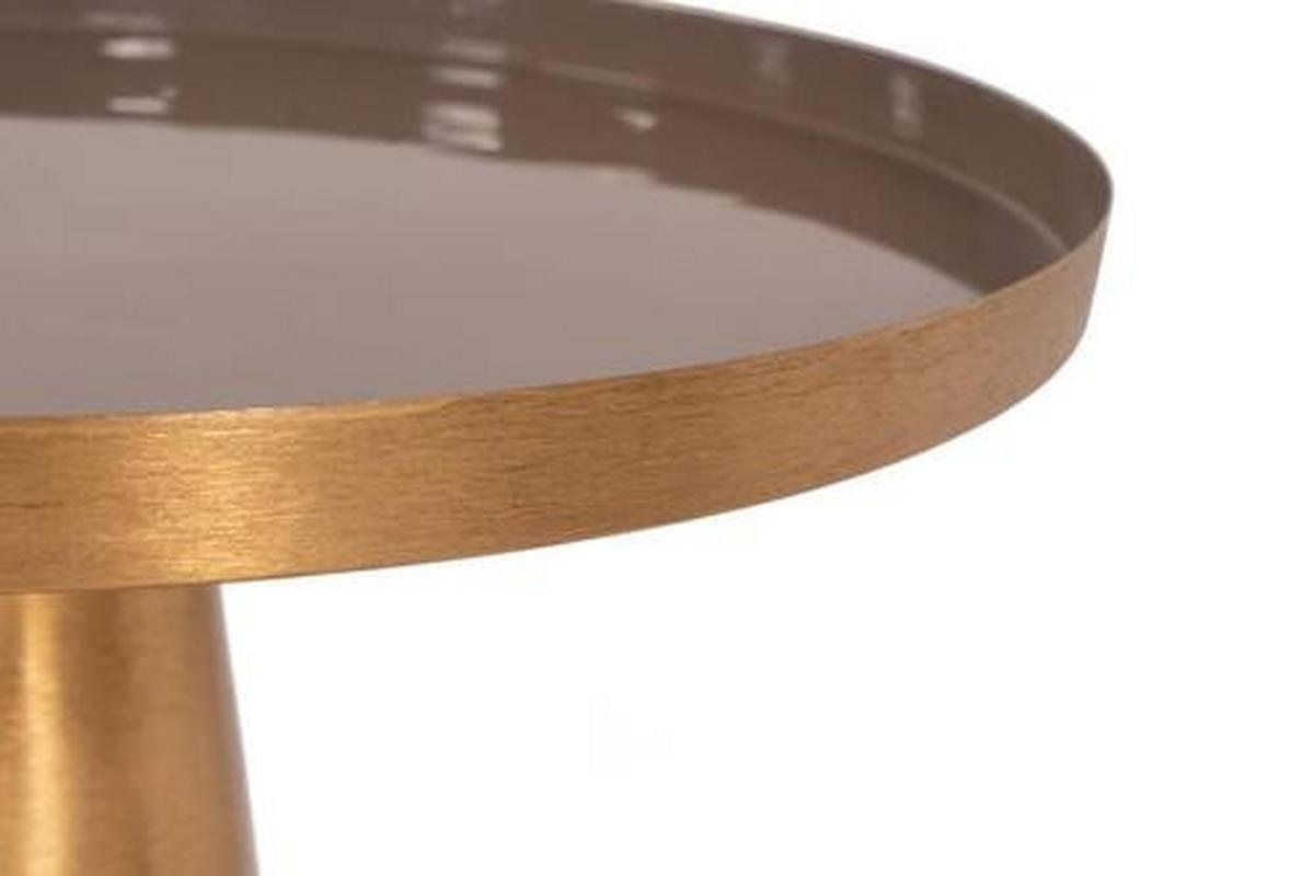 BEISTELLTISCH BEISTELLTISCH MORRISON 525 - Graubraun/Goldfarben, Trend, Metall (51/51/50cm) - Kayoom