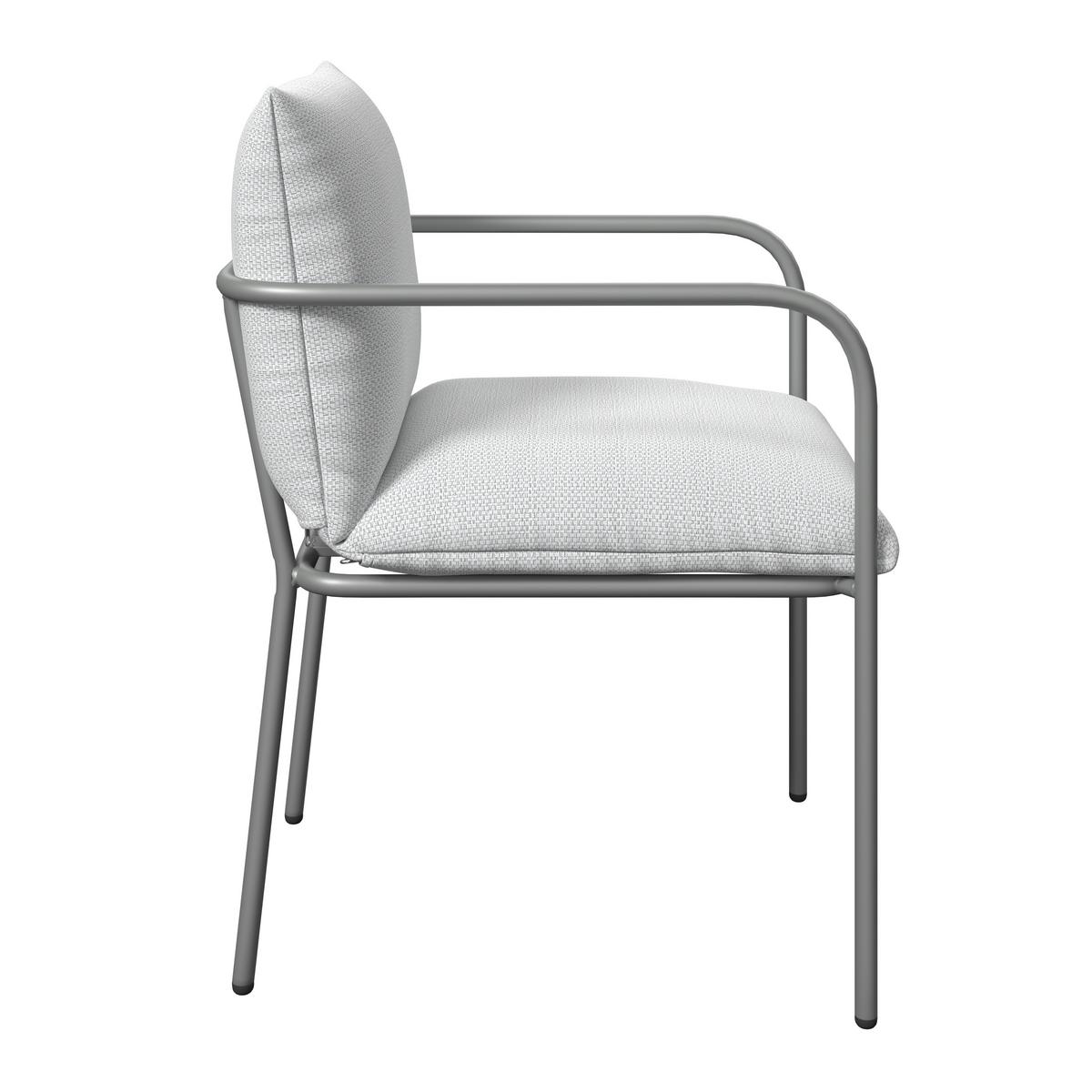 Gartentischgruppe Kanada Creme/Hellgrau - Creme/Hellgrau, MODERN, Glas/Textil