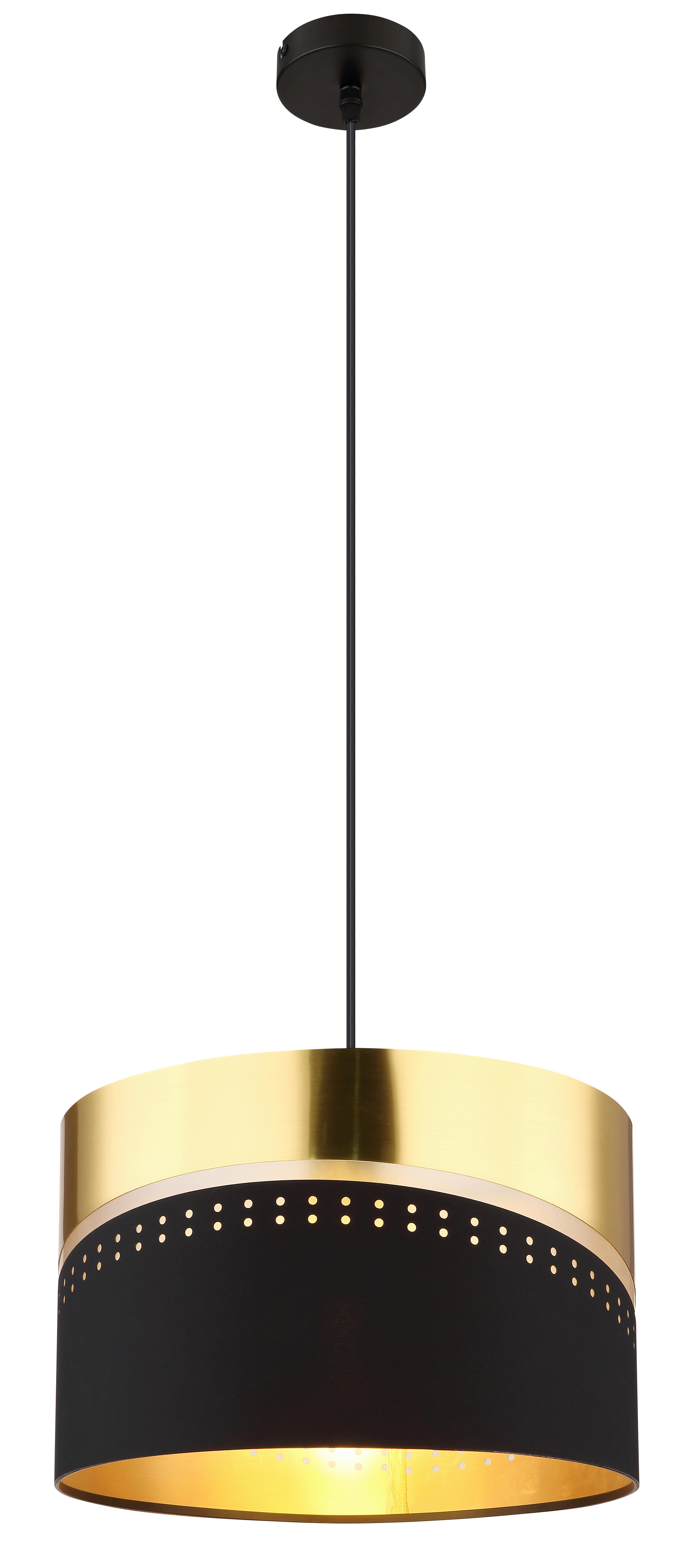 Függőlámpa 54046h - fekete/aranyszínű, Konventionell, műanyag/textil (35/120cm) - Globo