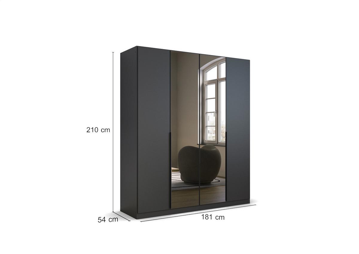 Ormar S Klasičnim Vratima Skyla - siva, Moderno, drvni materijal/metal (181/210/54cm) - Modern Living