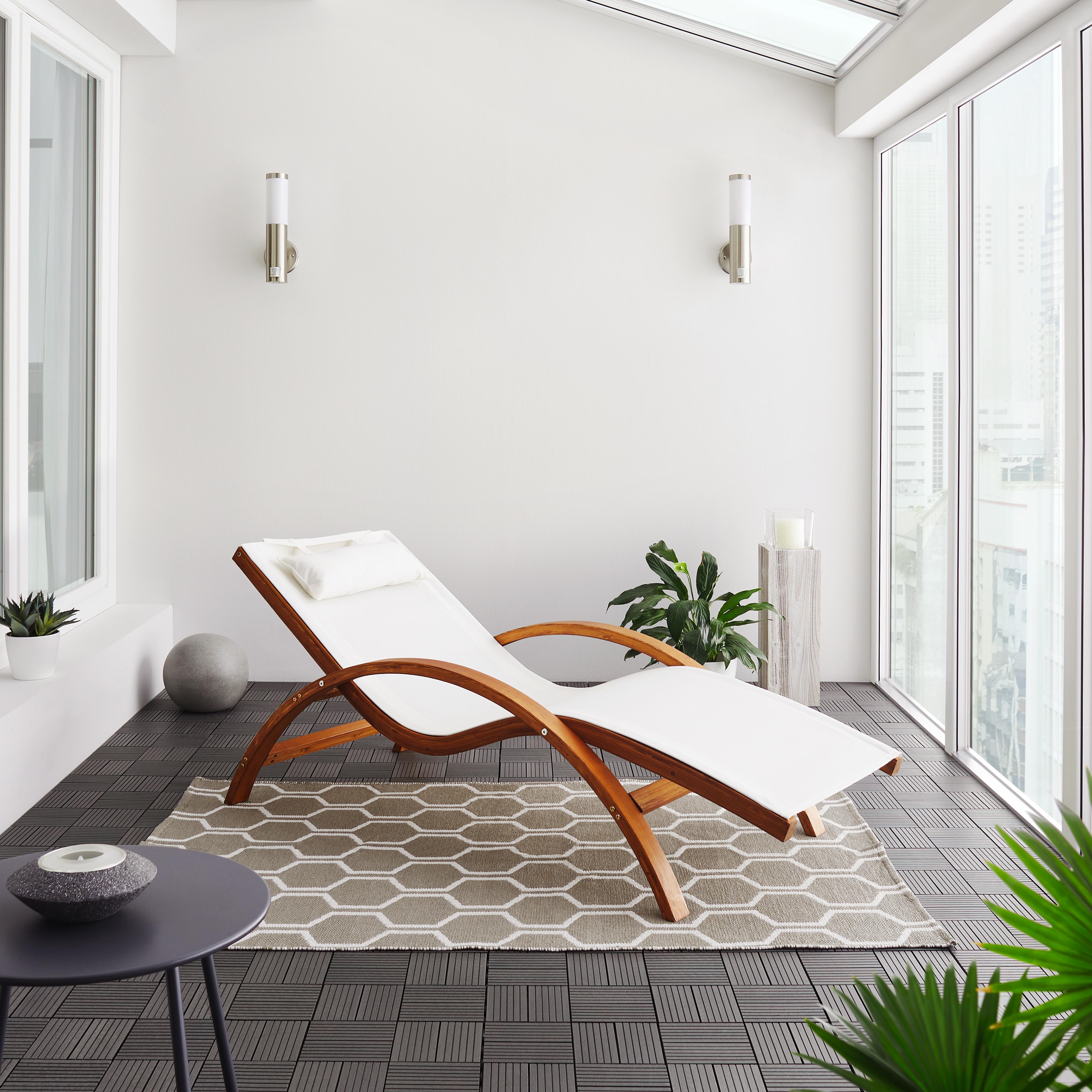 Gartenliege Kora aus Lärchenholz - Weiß, MODERN (72/70/160cm) - Bessagi Garden