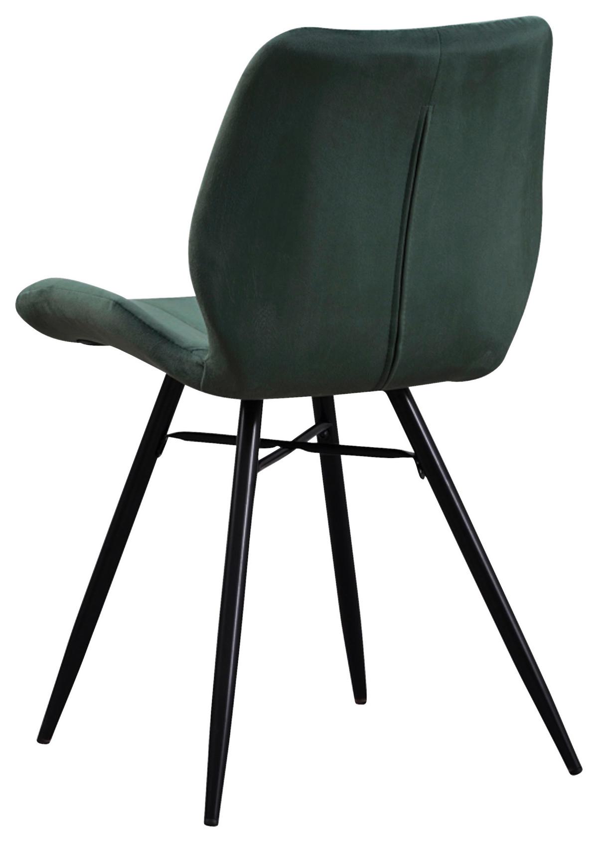 STUHL-SET BARRON - Schwarz/Grün, Design, Textil/Metall (47/82/55cm) - MID.YOU