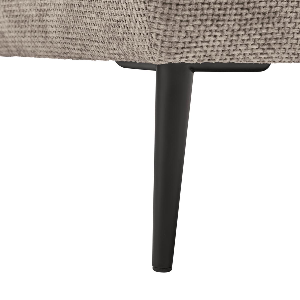 Ecksofa Custom Beige - Beige/Schwarz, MODERN, Textil/Metall (255/164cm) - Mömax