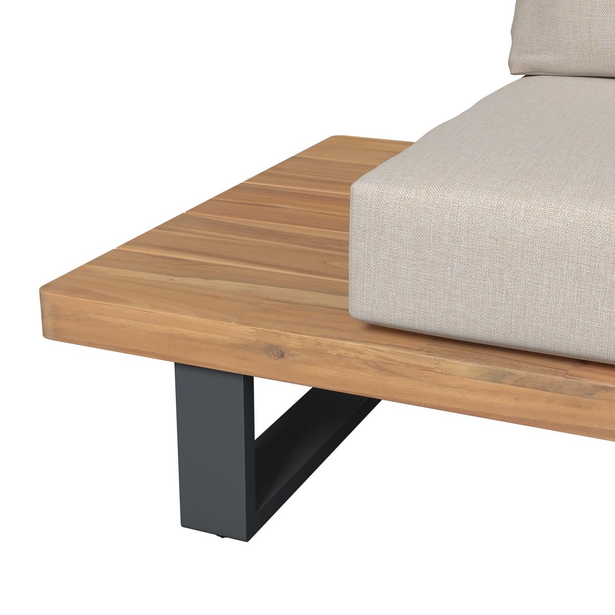 LOUNGEGARNITUR GABRIEL - Akaziefarben, Natur, Holz/Metall (173/73/82cm) - Mömax