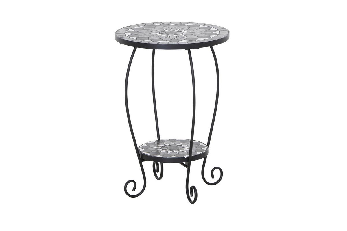 Blumenständer Mosaik ca. 41x59 cm Schwarz - Schwarz, KONVENTIONELL, Keramik/Metall (41/41/59cm) - Siena Garden