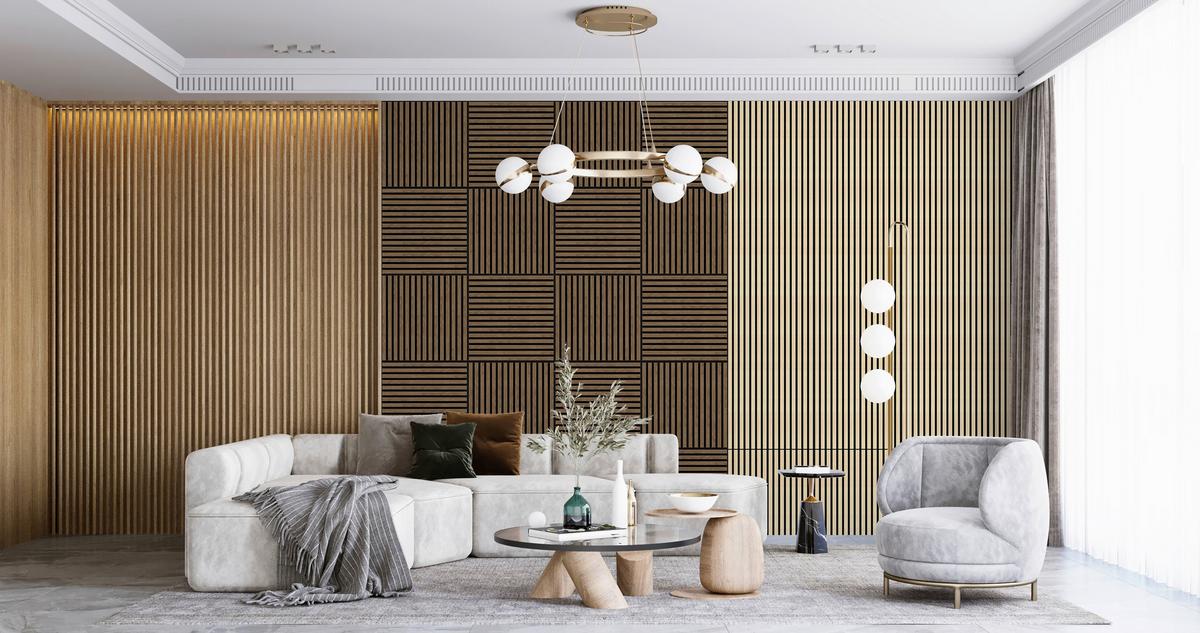 Akusztikus Fali Panel Mini Echo - dió, Modern, műanyag/faalapú anyag (0,36qm)