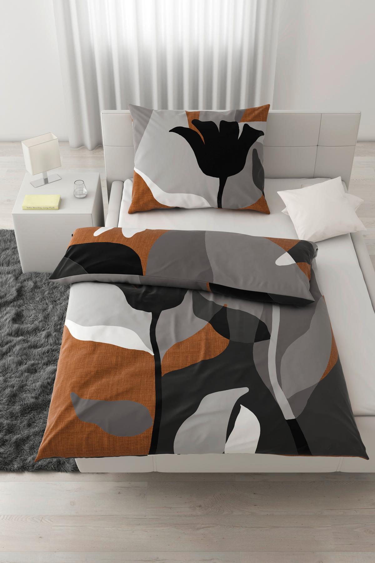 BETTWÄSCHESET TAMARA - Braun, Konventionell, Textil (160/210cm) - Modern Living