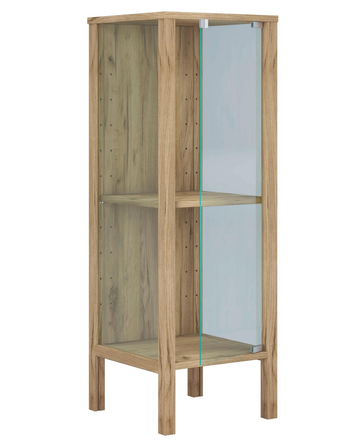 Vitrine Jensol Honigeiche/Klar - Honigeiche/Klar, Design, Glas/Holzwerkstoff (33/98/35cm) - Livetastic