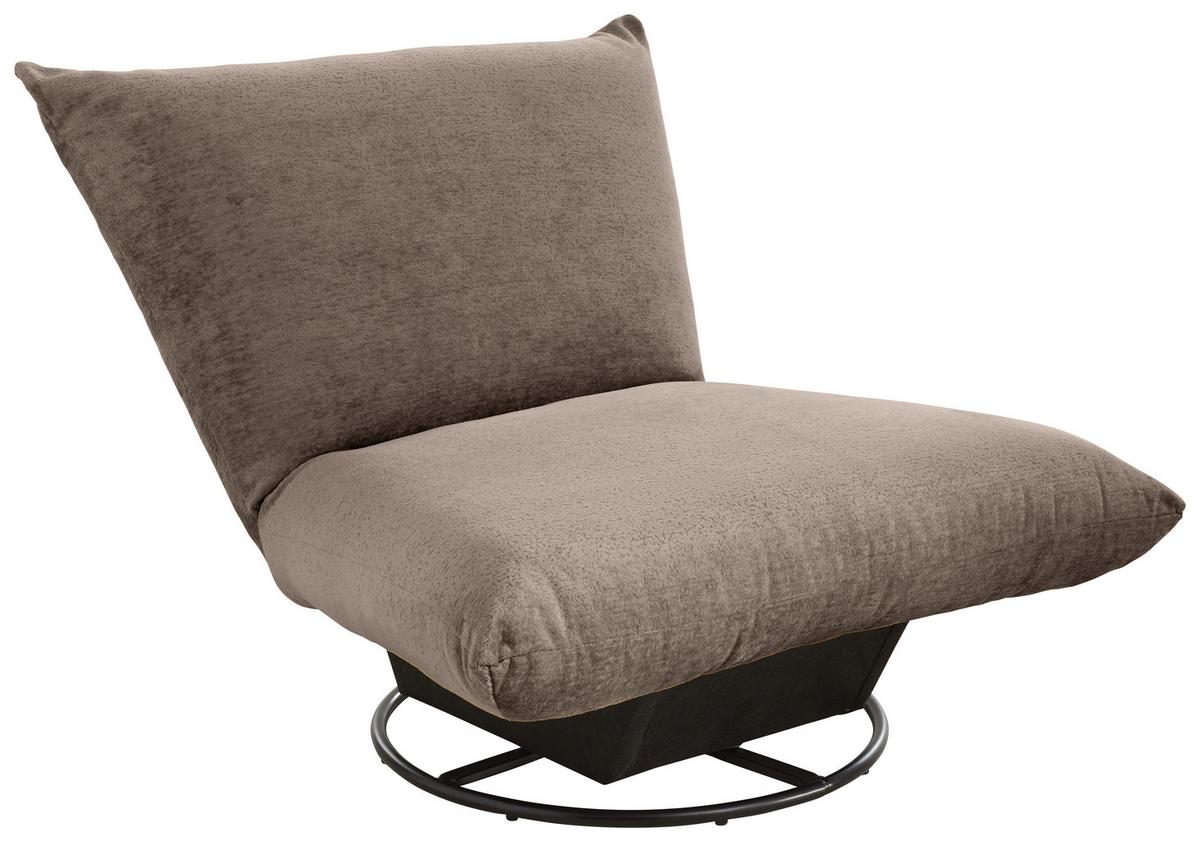Relaxsessel Cremona Dunkelbraun - Dunkelbraun/Schwarz, Design, Textil/Metall (100/78/96cm) - Livetastic