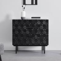 Kommode Roma ca. 85x80 cm MDF Schwarz - Schwarz, MODERN, Holz/Metall (85/80/40cm) - Bessagi Home