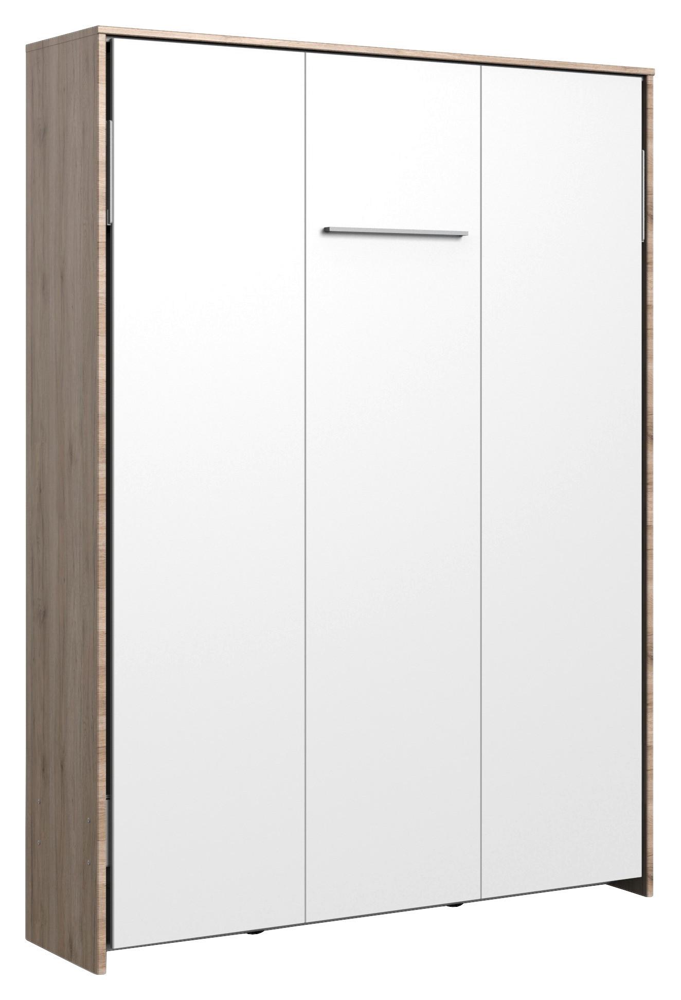 Klappbett Juist ca. 140x200 cm Weiß/Eiche - Eichefarben/Weiß, KONVENTIONELL, Holz/Holzwerkstoff (140/200cm) - MID.YOU