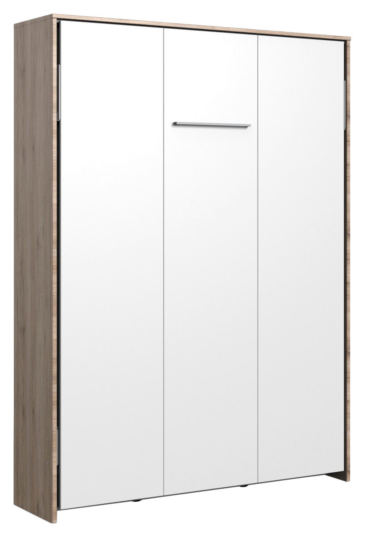 Klappbett Juist ca. 140x200 cm Weiß/Eiche - Eichefarben/Weiß, KONVENTIONELL, Holz/Holzwerkstoff (140/200cm) - MID.YOU