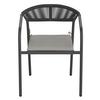 TRÄDGÅRDSSTOLAR SET BENICIO - mörkgrå/svart, Modern, metall/textil (56/80/64cm) - Bessagi Garden