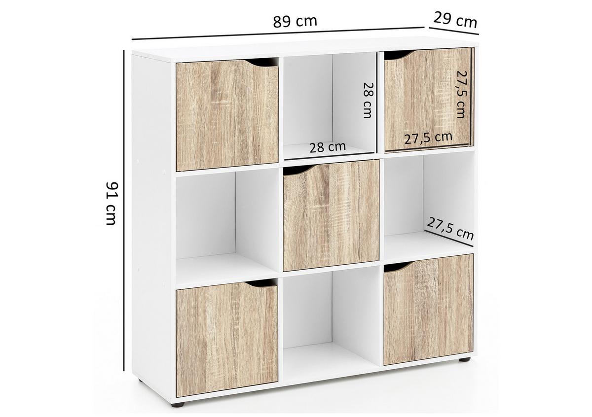 Regal in Weiß/ Eichefarben ´SAMO´ - Eichefarben/Schwarz, MODERN, Holzwerkstoff (89/91/29cm) - MID.YOU