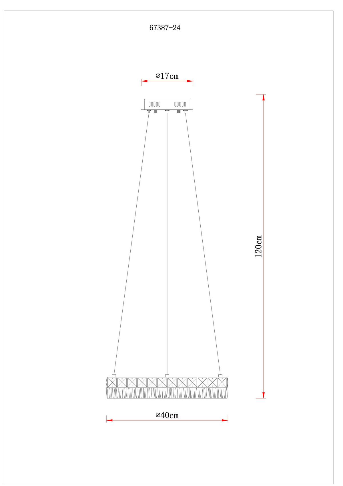 Led Viseća Svjetiljka Laurel - prozirno/boje kroma, Konvencionalno, staklo/metal (40/120cm) - Globo