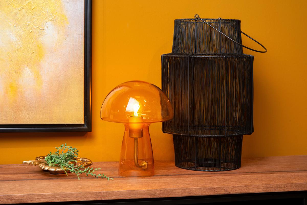 Tischleuchte 10514/01/53 Fungo - Orange, Trend, Glas (23/23/28cm) - Lucide