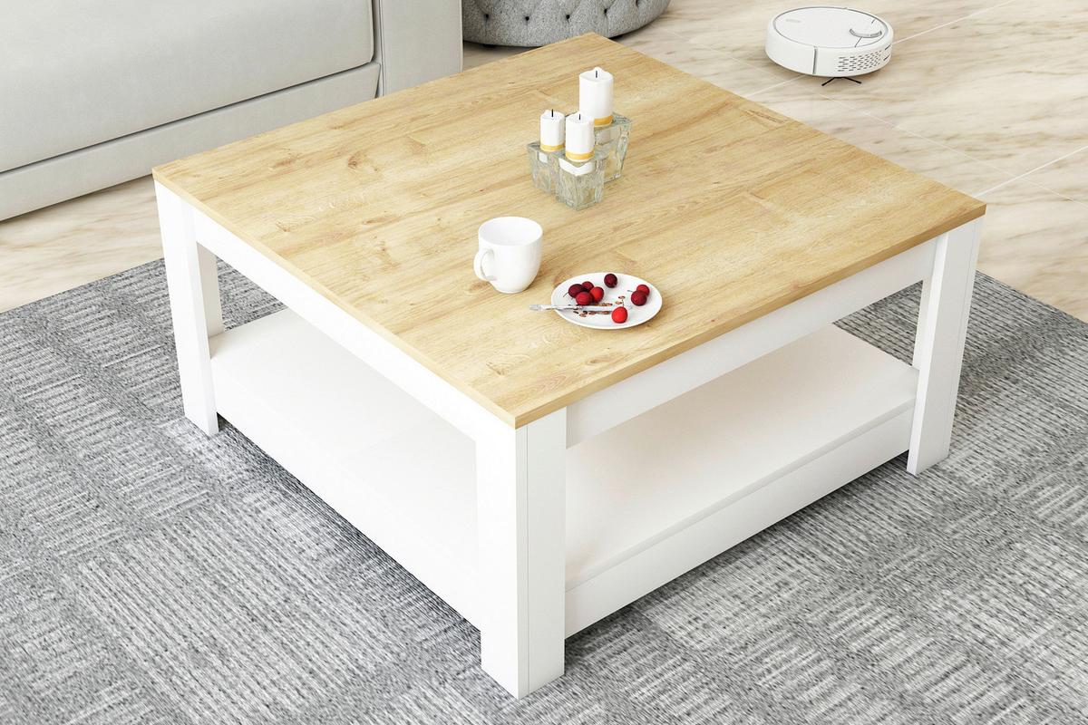 Klubska Miza Athena - barve hrasta/bela, Design, leseni material (89/89/45cm) - Livetastic