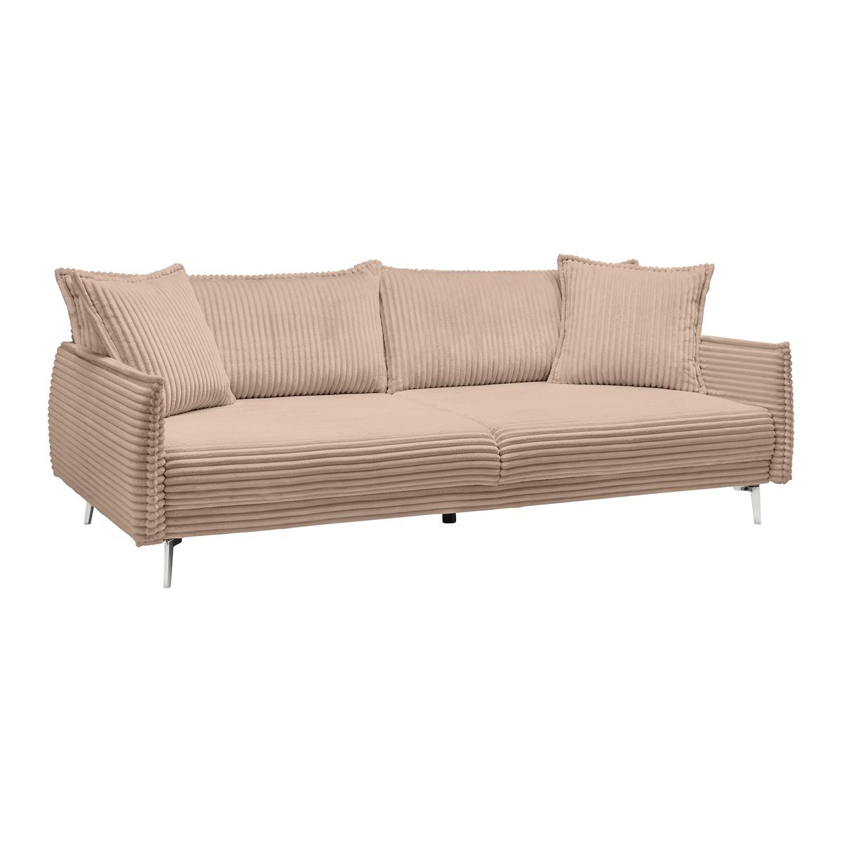 Bigsofa Kiss Braun - Chromfarben/Braun, MODERN, Holz/Metall (241/90/117cm) - Based